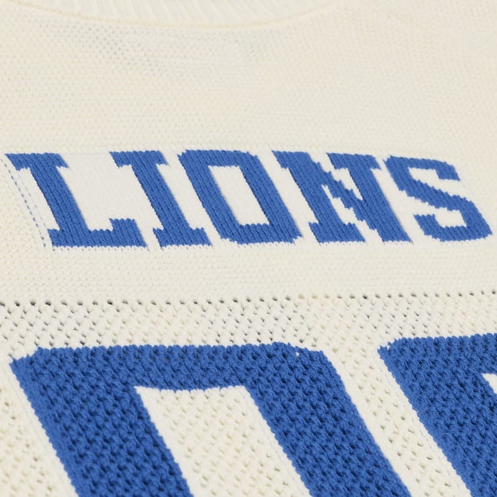Mitchell & Ness Detroit Lions Retro Roots SS Sweater Jersey (Cream)