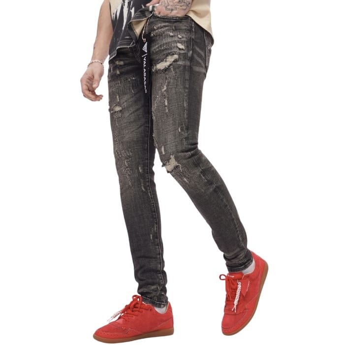 Valabasas Collage Skinny Denim (Grey Vintage Wash) VLBS-VJ1-1011