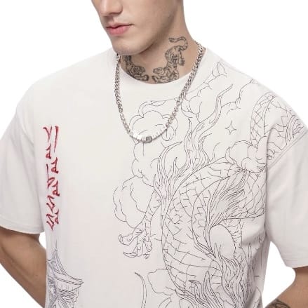 Valabasas Mist Temple Tee (Washed White) VLBS-VT1-1099