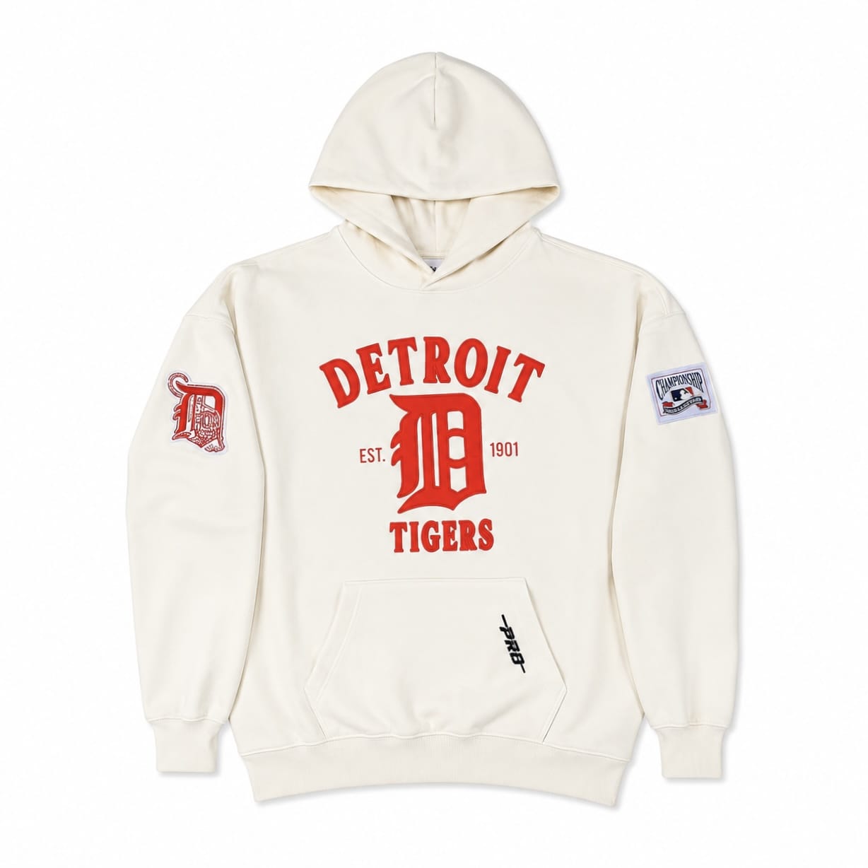 Pro Standard Detroit Tigers First Team Fleece Hoodie (Eggshell)