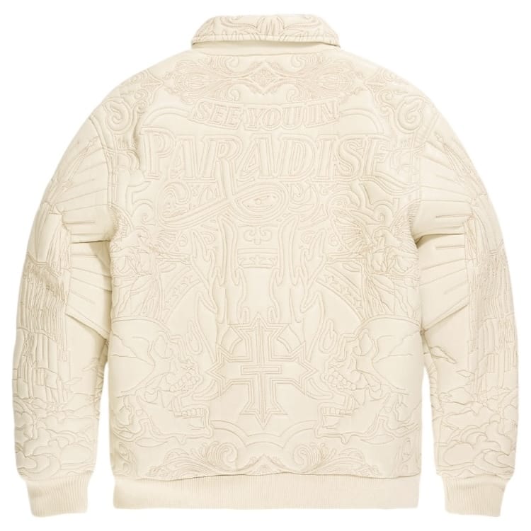See You In Paradise Skull & Angel Stitched Bomber Jacket (Khaki) 91683
