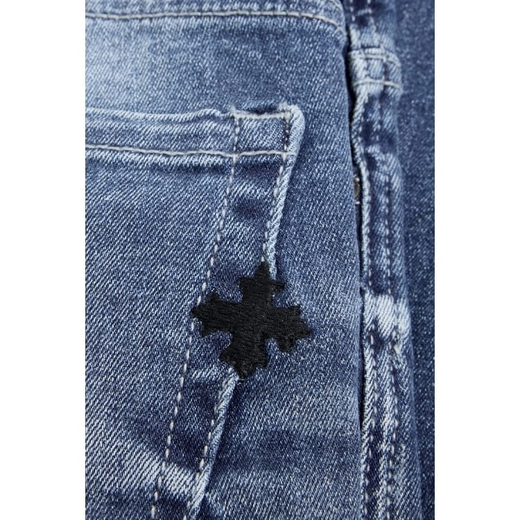 See You In Paradise Super Skinny Stacked First Class Denim (Aged Wash)