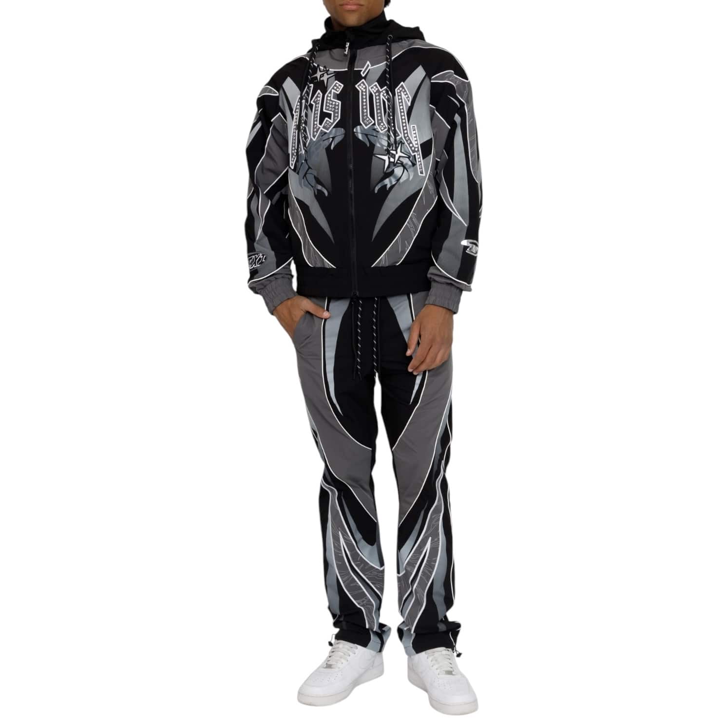 Smoke Rise Rising Colorblock Windbreaker Jacket & Pants Set (Castlerock)