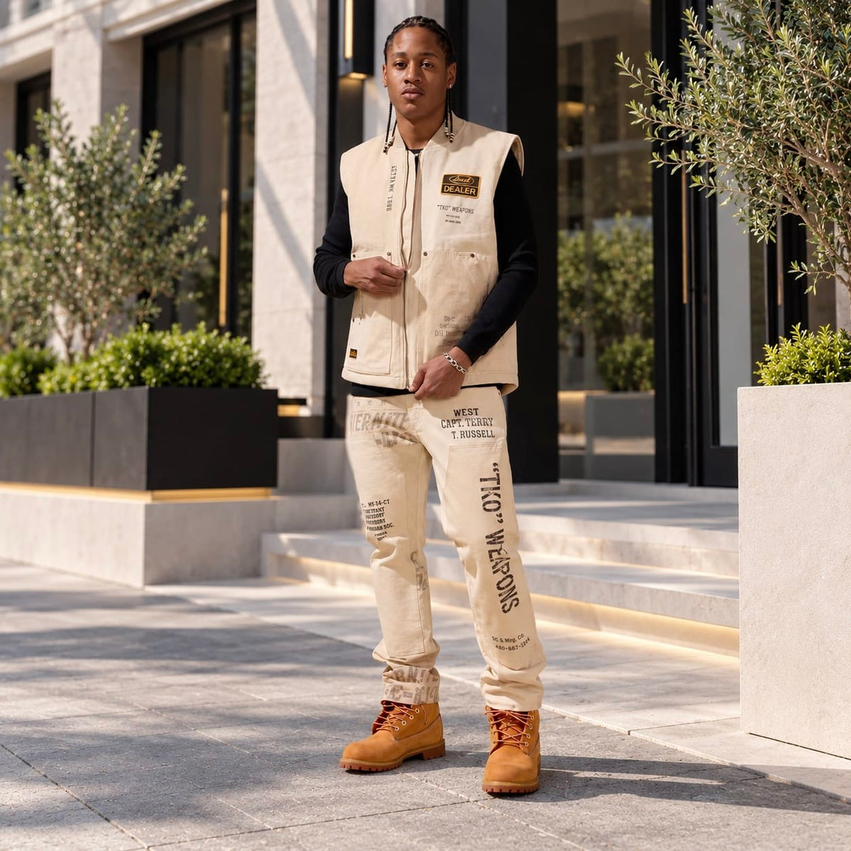 Jordan Craig Military Tarp Dealer Utility Vest (Natural) 91775V