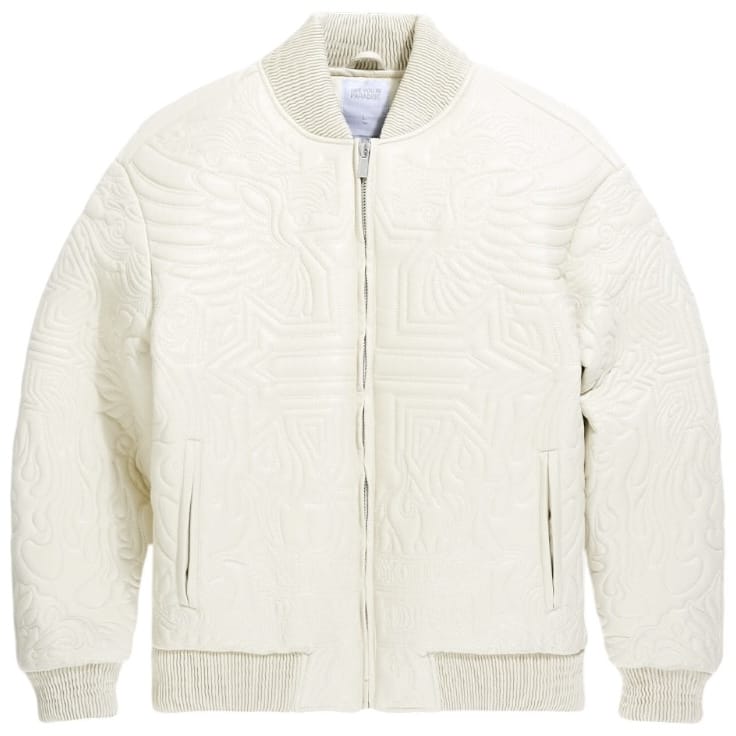 See You In Paradise Flaming Cross Stitched Bomber Jacket (Khaki) 91685