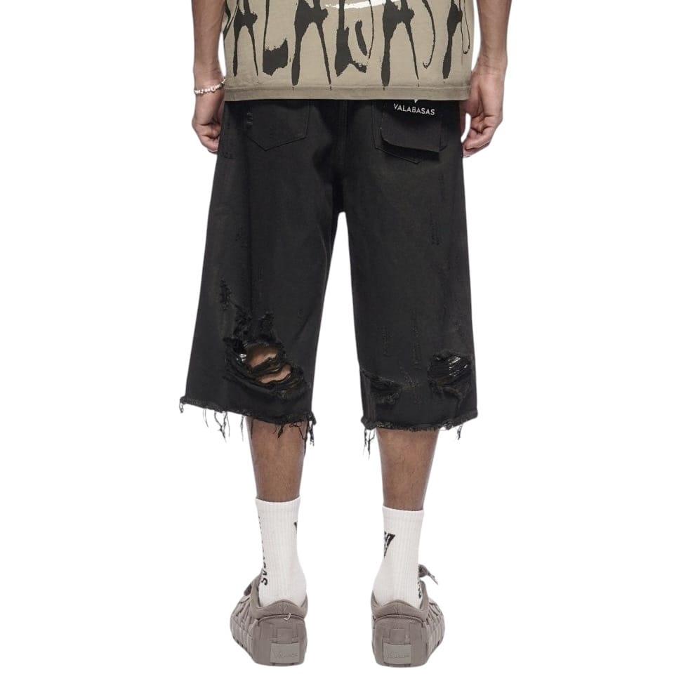 Valabasas Snapped Jorts (Black Washed) VLBS-VSH1-1002