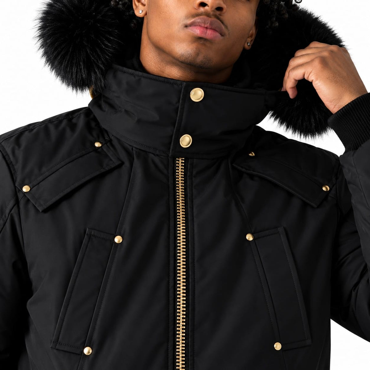 Moose Knuckles Gold Series Original Ballistic Bomber Jacket (Black/Gold)