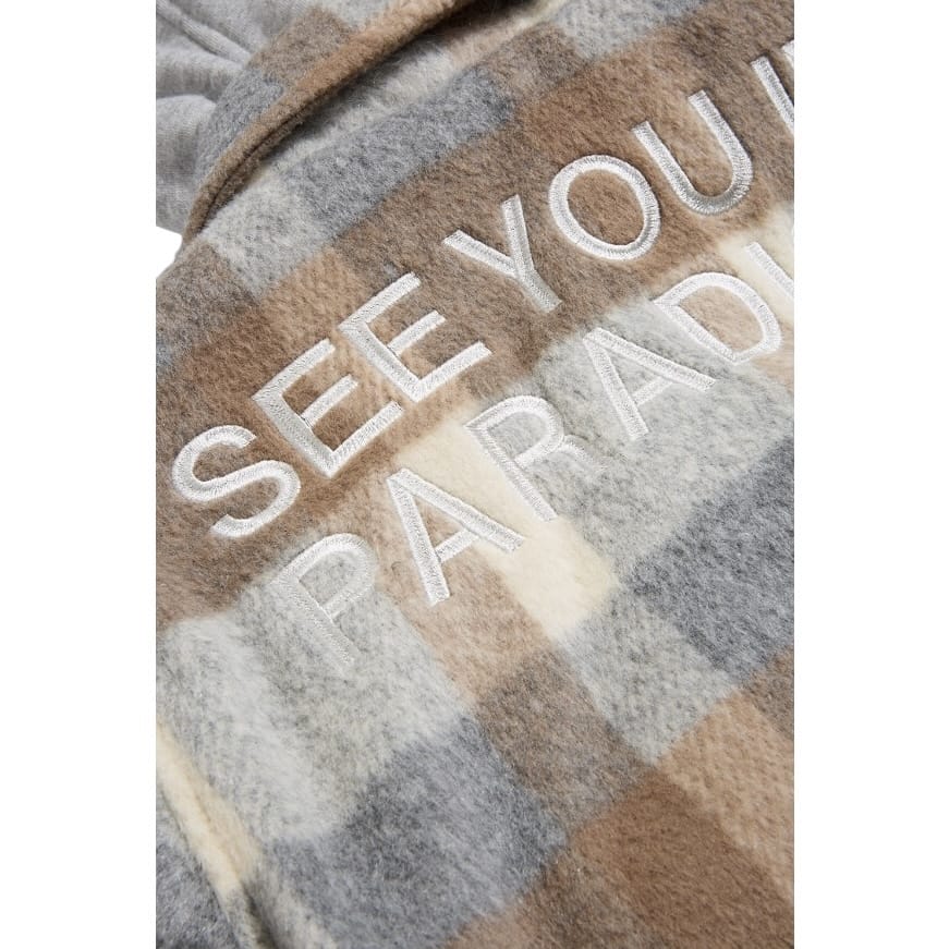 Kids See You In Paradise Hooded Flannel Shacket (Khaki) 2568K