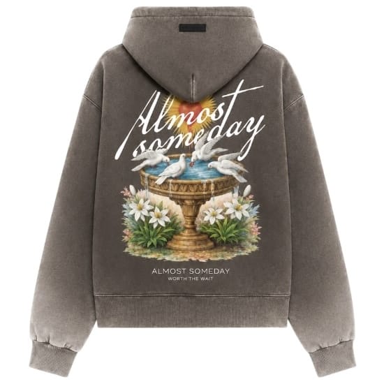 Almost Someday Fountain Zip Hoodie (Brown)