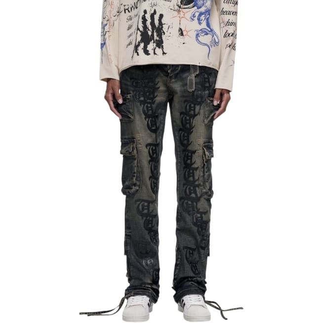 Trnchs Khandaq Cargo Denim (Medium Blue) TC-25-059