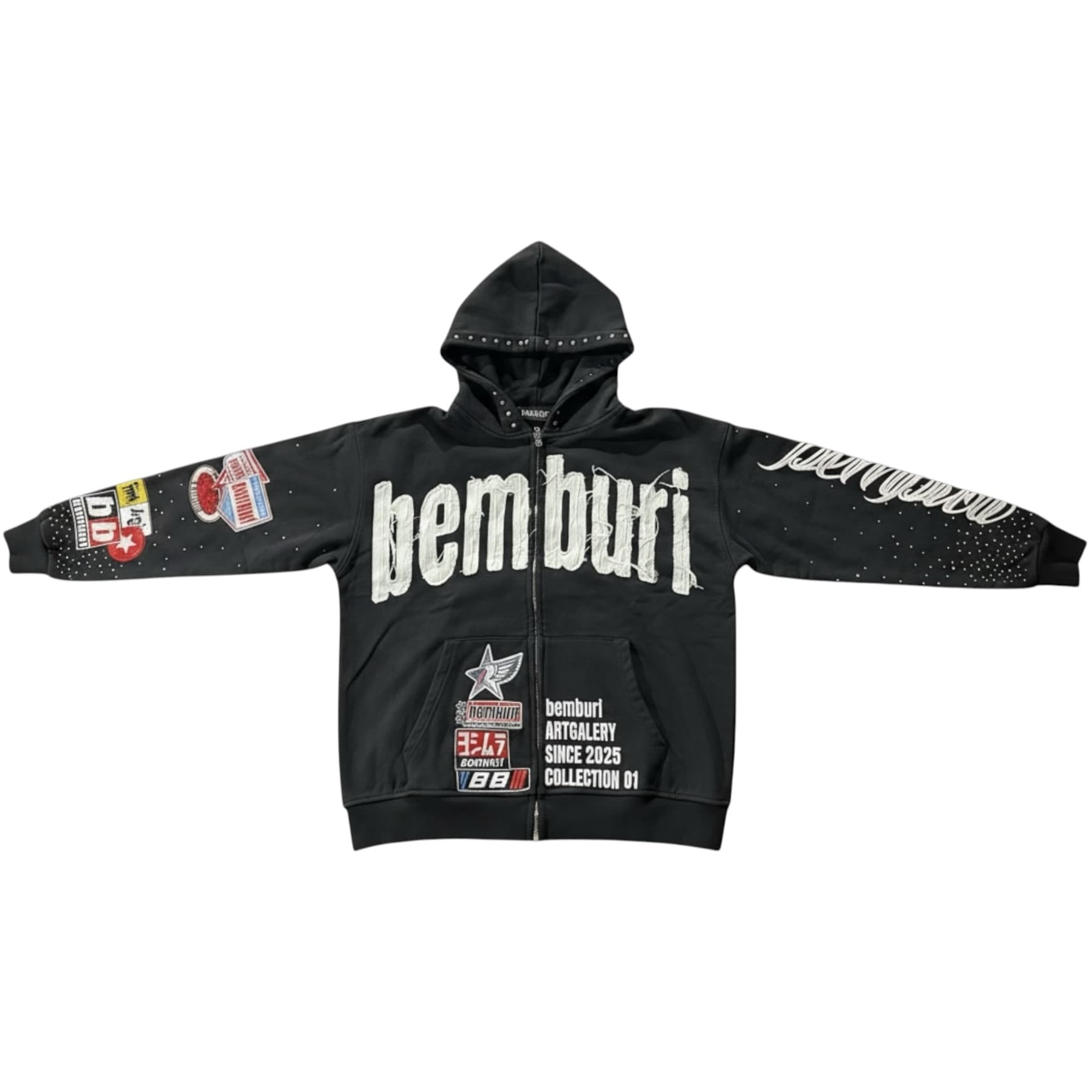 Bemburi Racing Zip Up Hoodie (Black)
