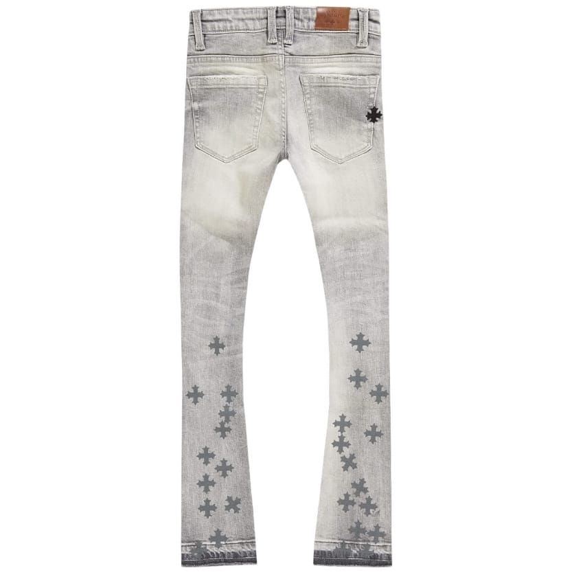Kids Super Skinny Stacked Forbidden Fruit Denim (Cement Wash) JTFP2318K