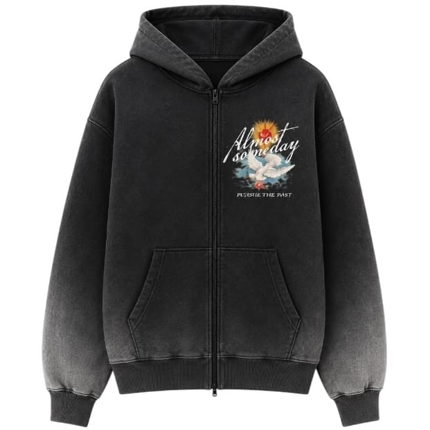 Almost Someday Fountain Zip Hoodie (Black)