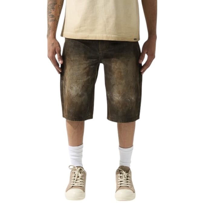 Serenede Constellation Denim Shorts (Dark Brown)