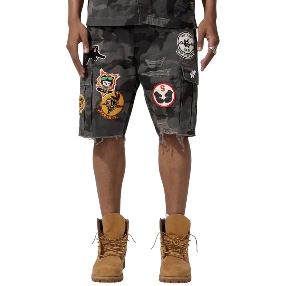 Jordan Craig Retro War Angel Cargo Shorts (Black Camo) JB4437C