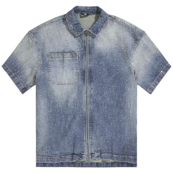 Jordan Craig Radiant Denim Zip Up Shirt (Lager) 2082