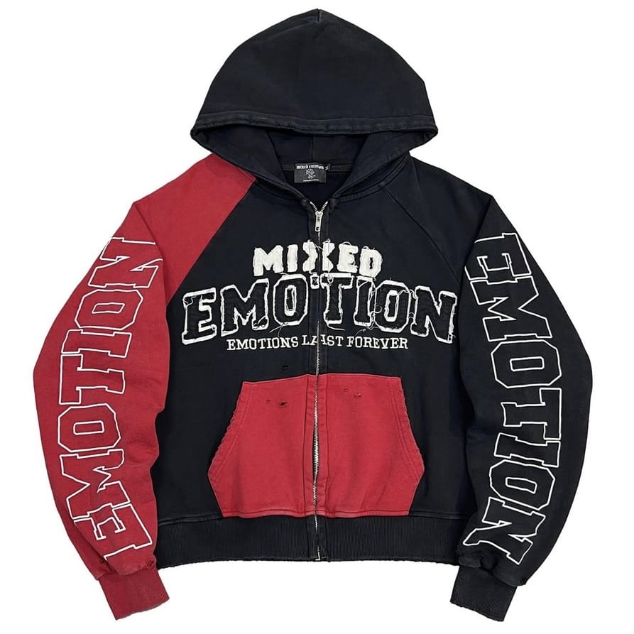 Mixed Emotion Split Decision Hoodie (Red/Black)
