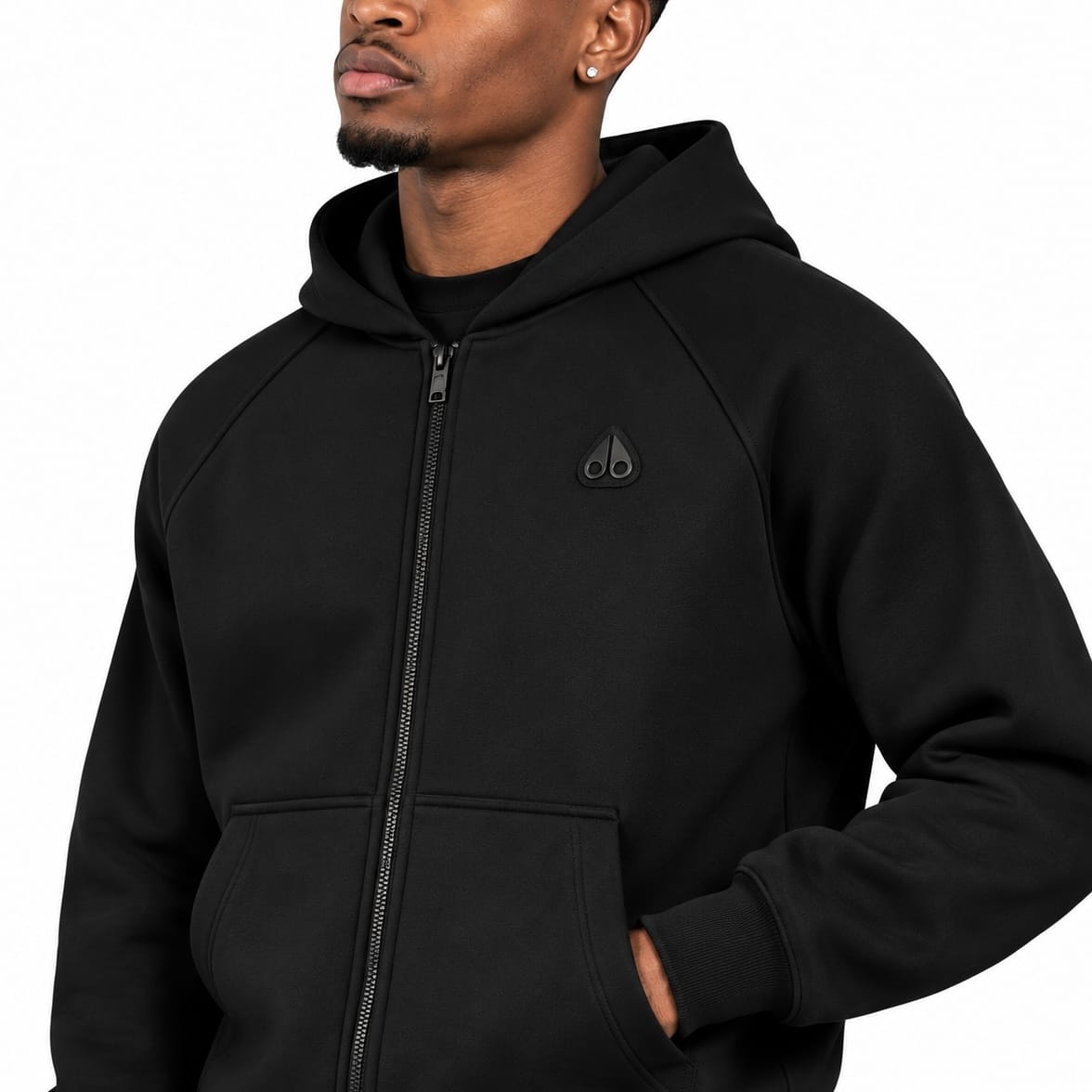 Moose Knuckles Yul Zip Up Hoodie & Jogger Set (Black)
