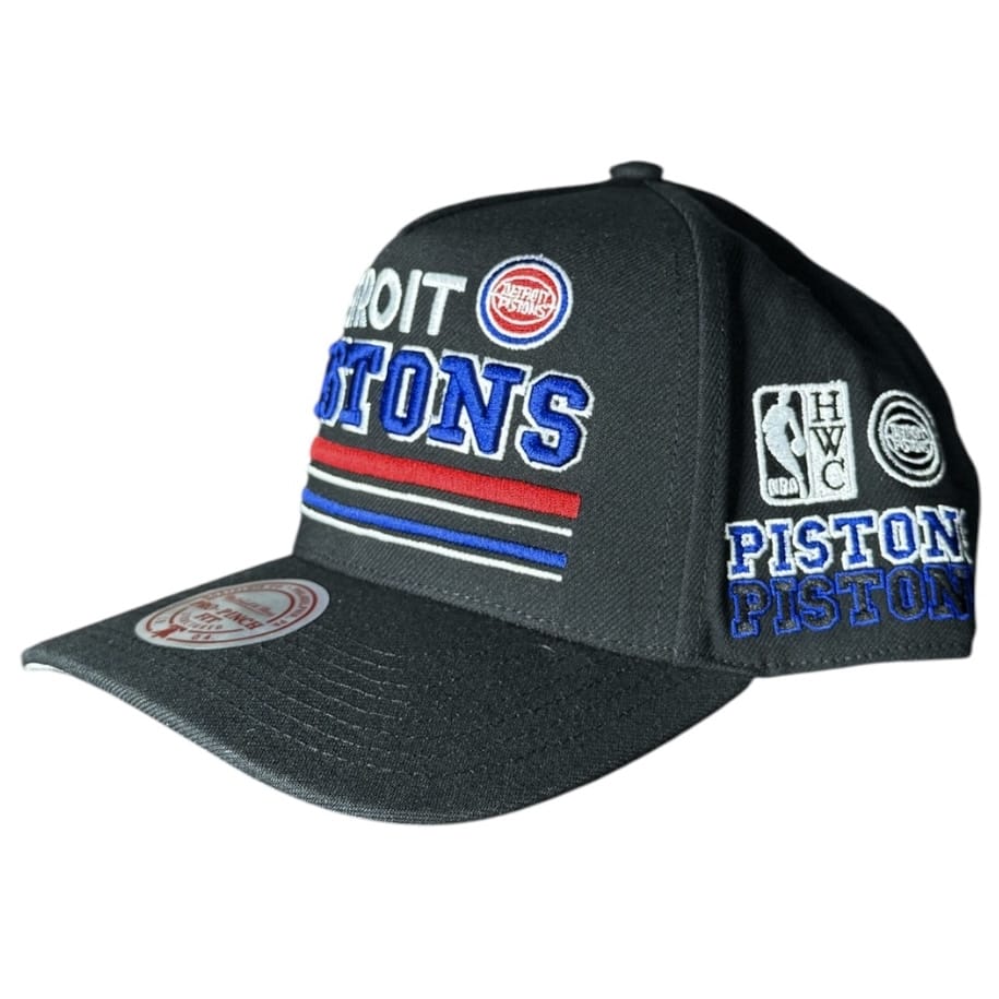 Mitchell & Ness Nba Detroit Pistons Triple Check Snapback (Black)