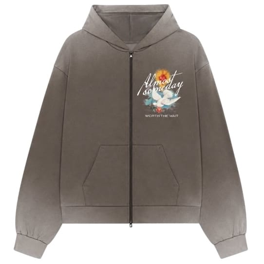 Almost Someday Fountain Zip Hoodie (Brown)