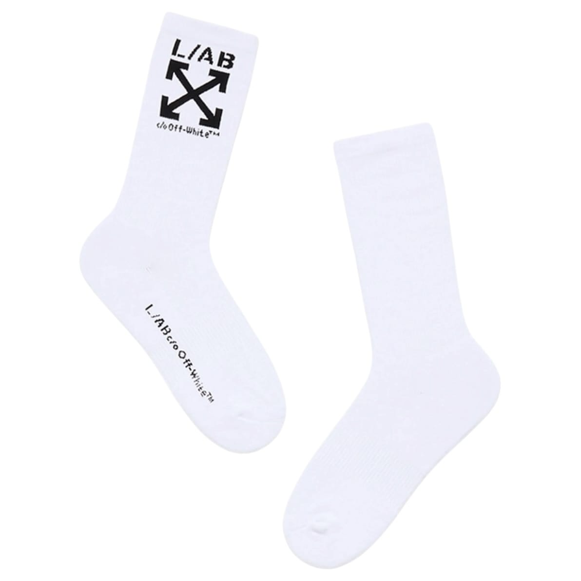 Lab Off-White Clamp Arrows Mid Calf Crew Socks 3 Pack (White)