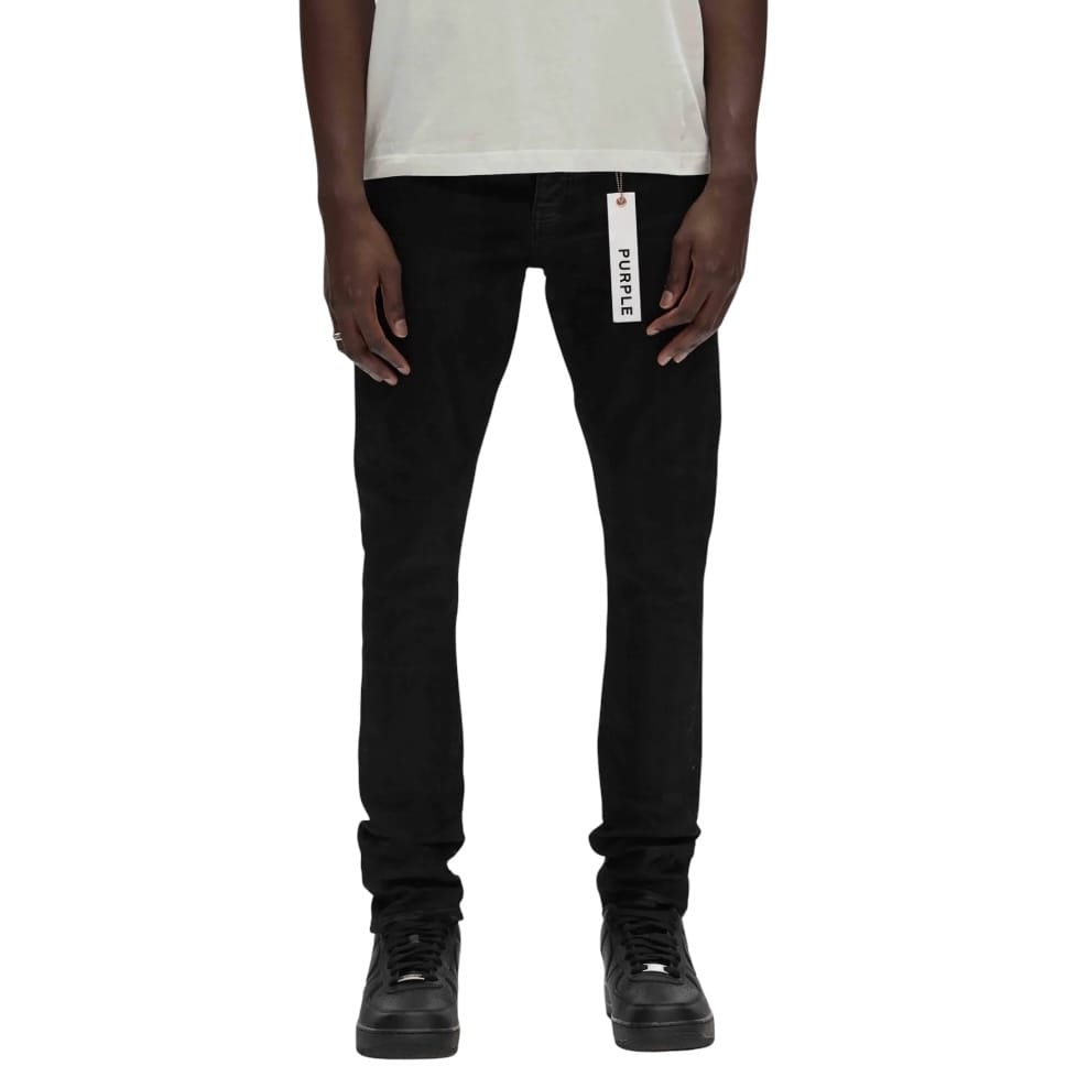 Purple Brand Low Rise Skinny Jean (Black Resin 3D) P001-BLR