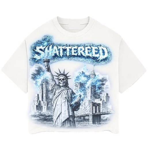 Shattered Hearts Nyc On Fire Tee (White)