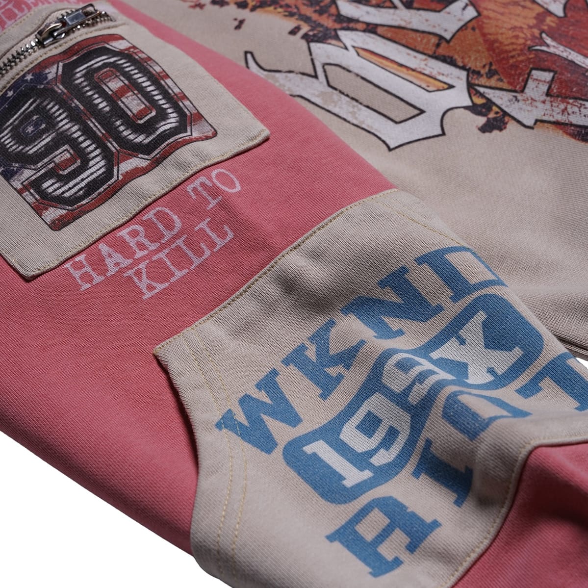Wknd Riot Built 2 Last Zip Up Hoodie (Cream/Multi)