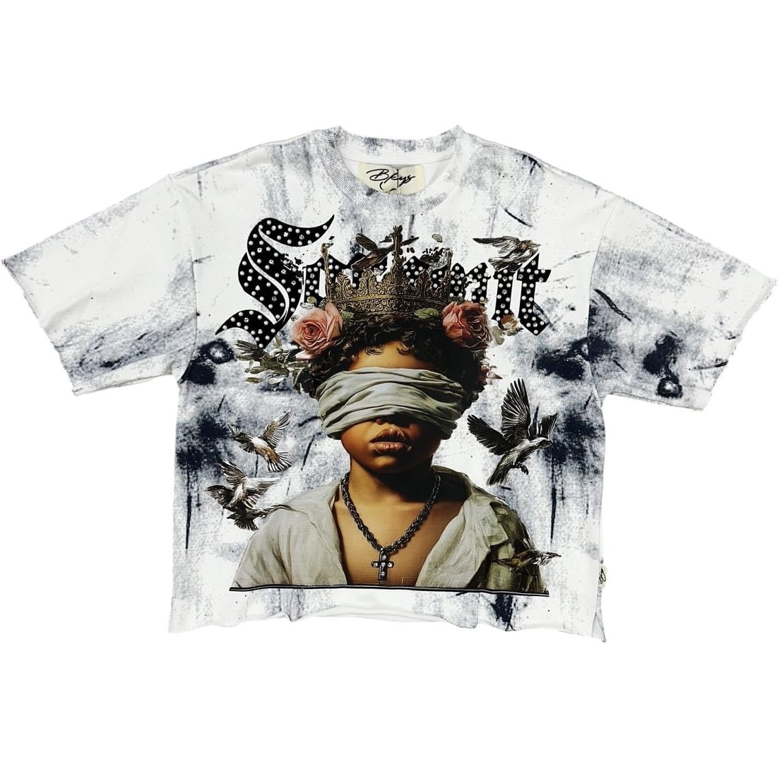 BKYS Heaven French Terry Cropped Tee (White) T1463