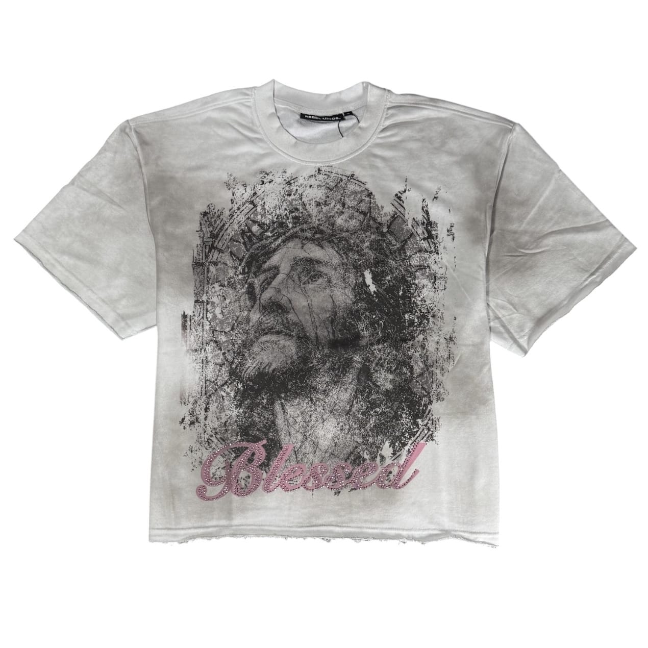 Rebel Minds Blessed Jesus Digital Tee (White) 610-11143