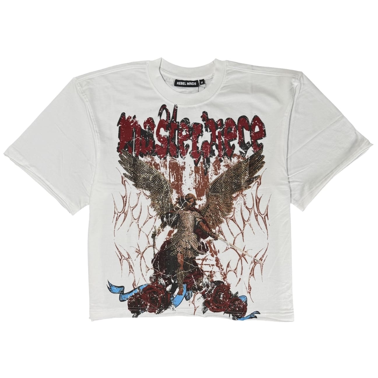 Rebel Minds Masterpiece Angel French Terry Crop Tee (White) 610-11102