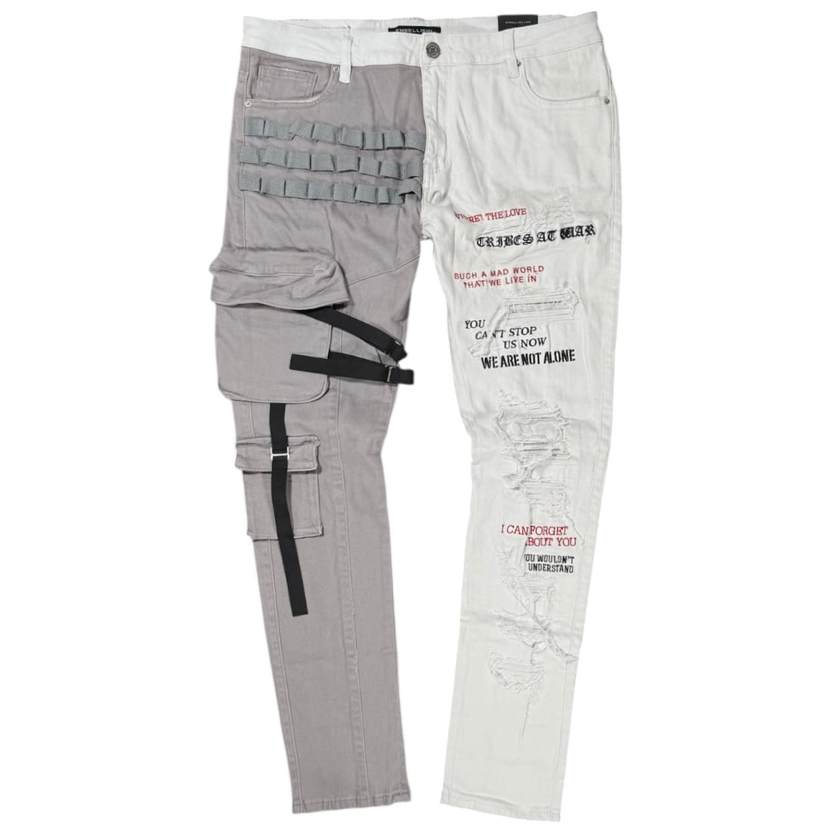 Embellish Can't Stop Split-Jean (Grey/White) EMBDECQS20-101