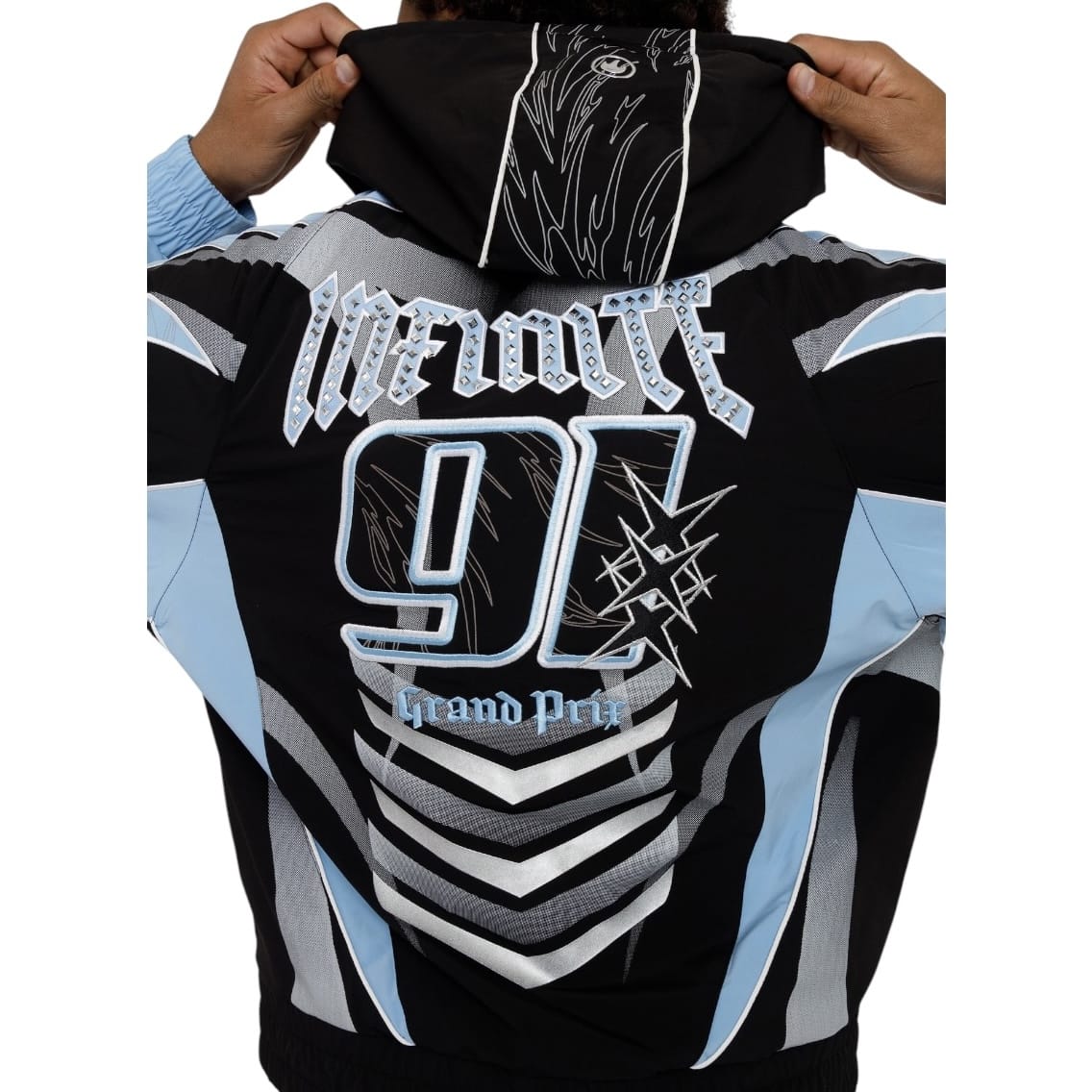 Smoke Rise Rising Colorblock Windbreaker Jacket & Pants Set (Blue Bell)