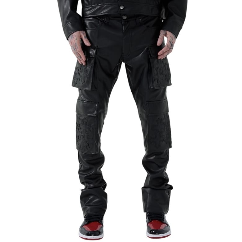 See You In Paradise Skinny Stacked Eden Cargo Pants (Black) JRFP2346