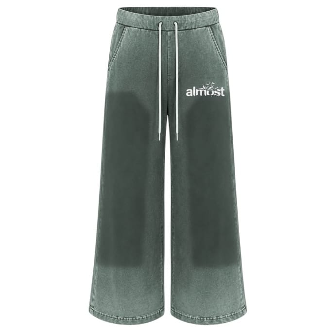 Almost Someday Enemies Zip Hoodie & Flare Pants Set (Green)