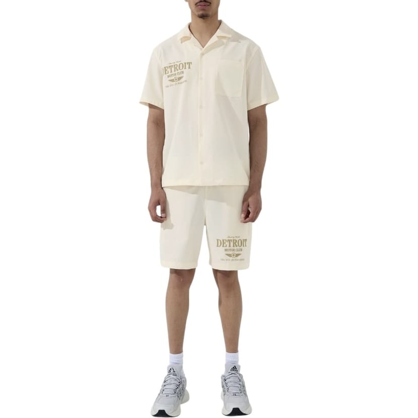 See You In Paradise Detroit Motor Club SS Shirt & Short Set (Cream)