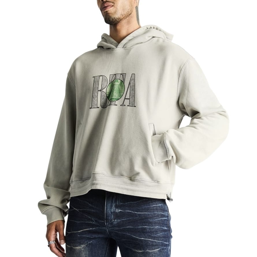 Rta Kam Cropped Oversized Hoodie (Dusted Grey Money Stamp)