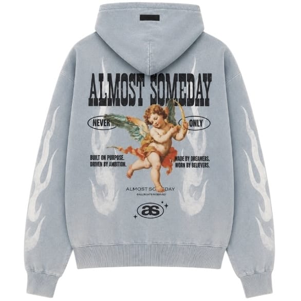 Almost Someday Members Zip Hoodie & Flare Sweatpants Set (Light Blue)