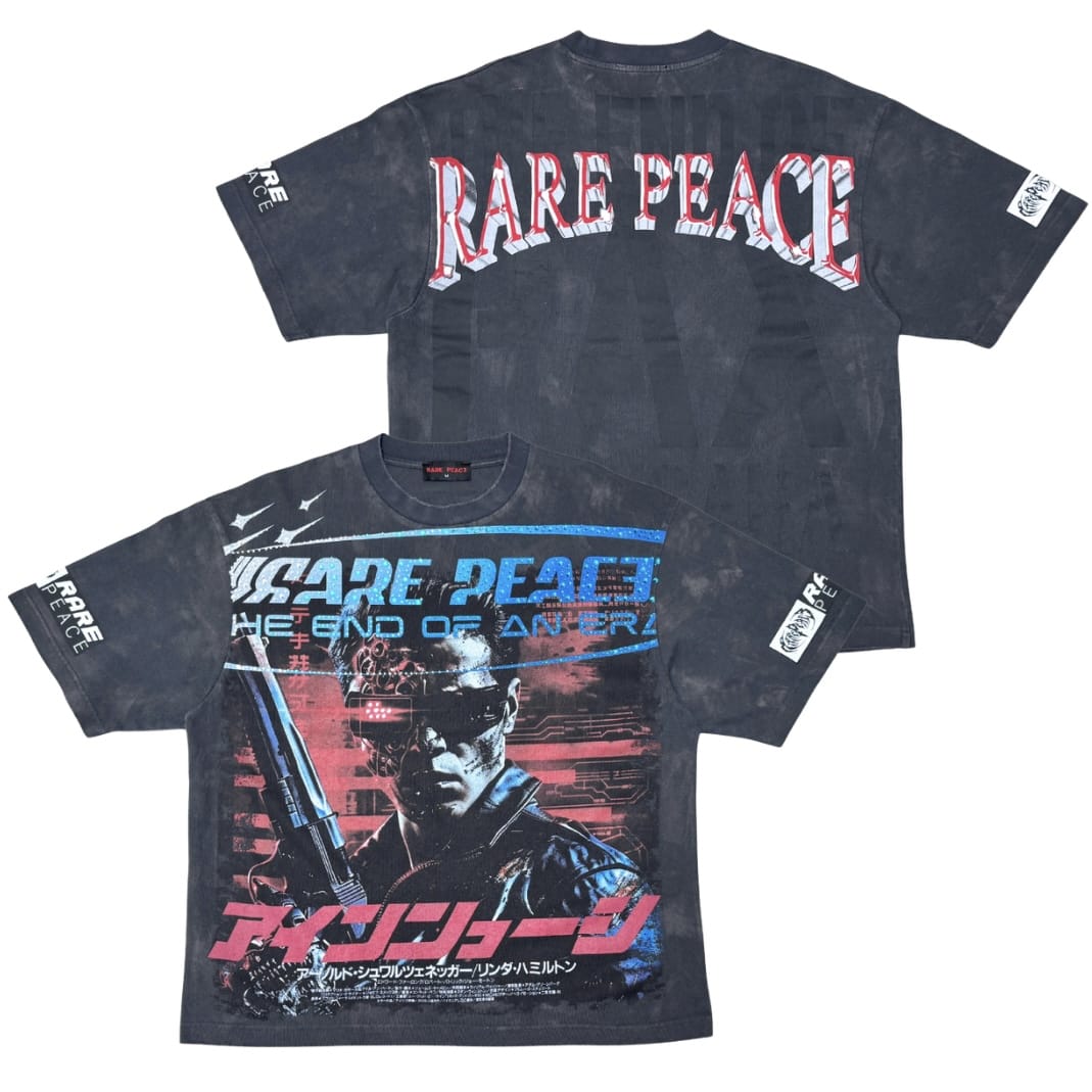 Rare Peace Terminator Rhinestone Tee (Dark Grey) RT6138