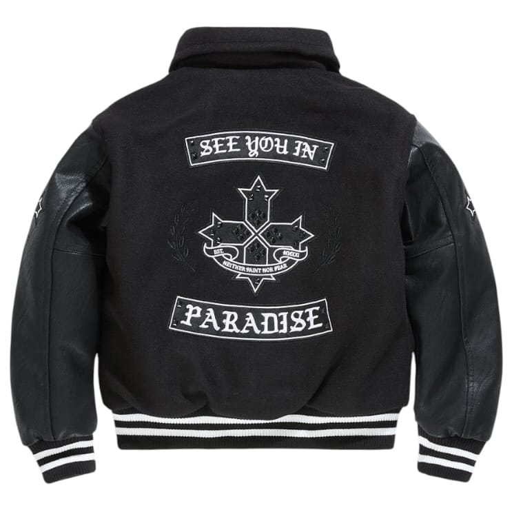 Kids See You In Paradise Eternal Varsity Jacket (Black)