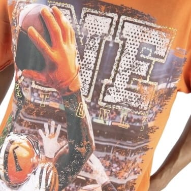 R3bel Denim Hot Only One French Terry Rhinestone Tee (Orange)