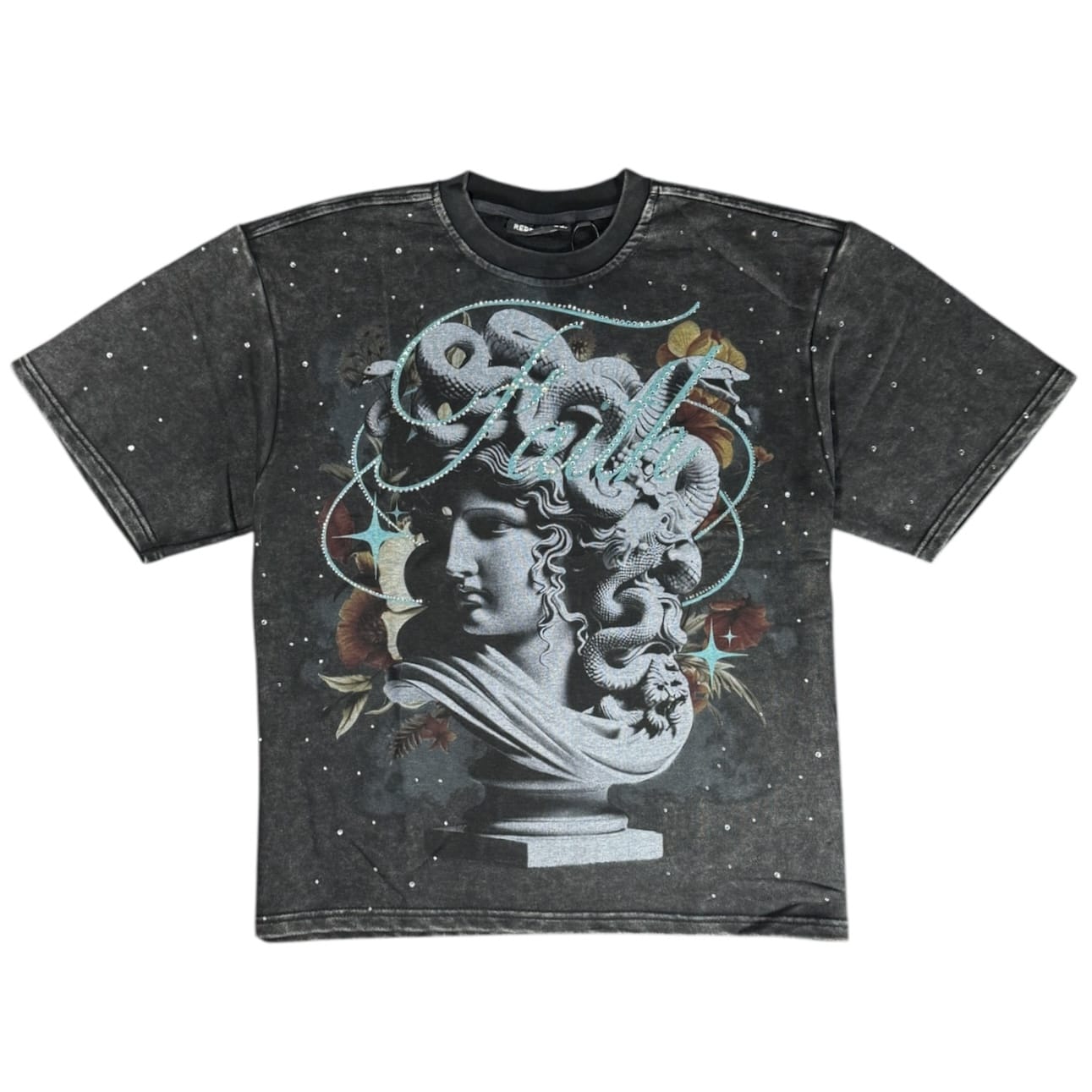 Rebel Minds Faith Medusa Crop Tee (Black) 610-11196