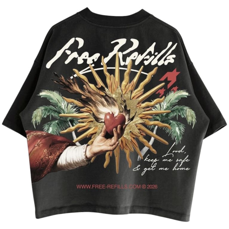 Free Refills Sacred Heart Tee (Black) FR-FALL26-010