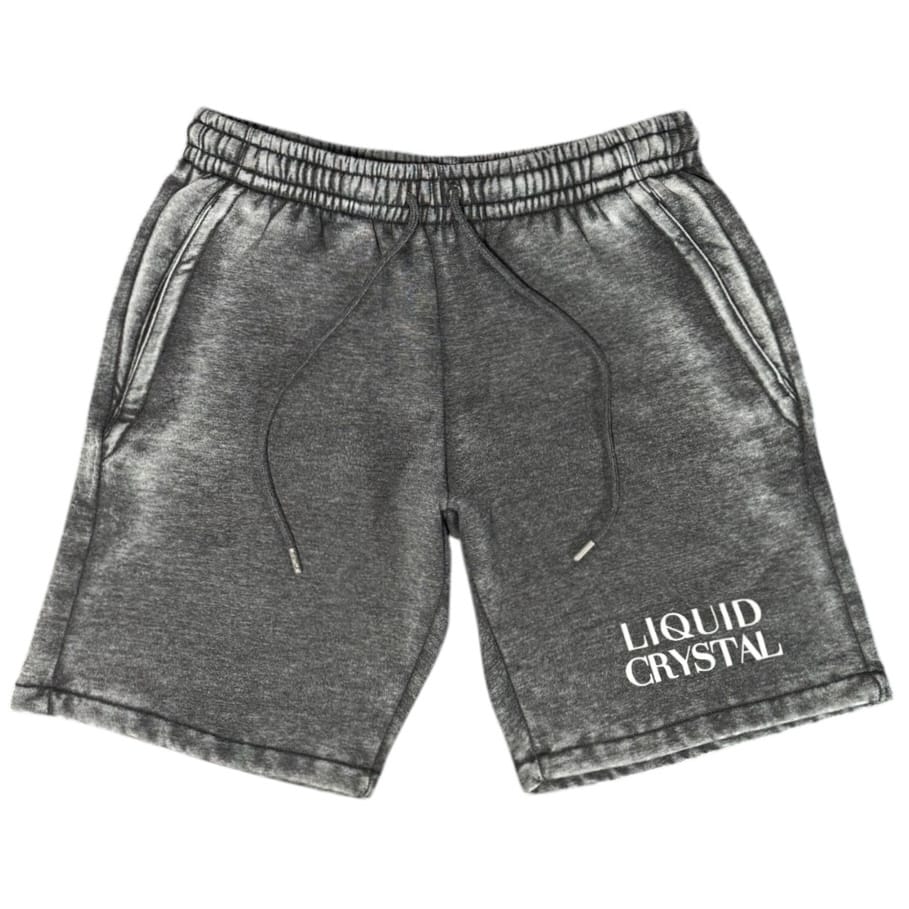 Liquid Crystals Burn Out Wash Hoodie & Short Set (Black Ice)