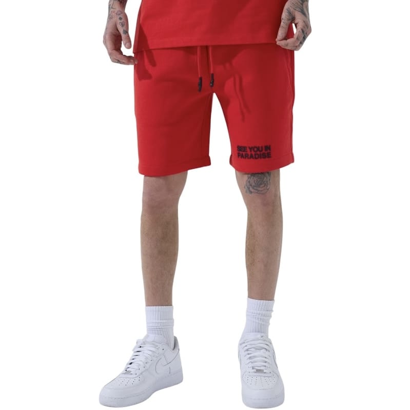 See You In Paradise Tonal Short Set (Red) 2078A/2078S