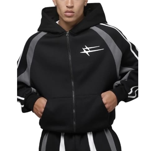 Loiter Hybrid Tek Zip Hoodie & Sweatpants Set (Black)