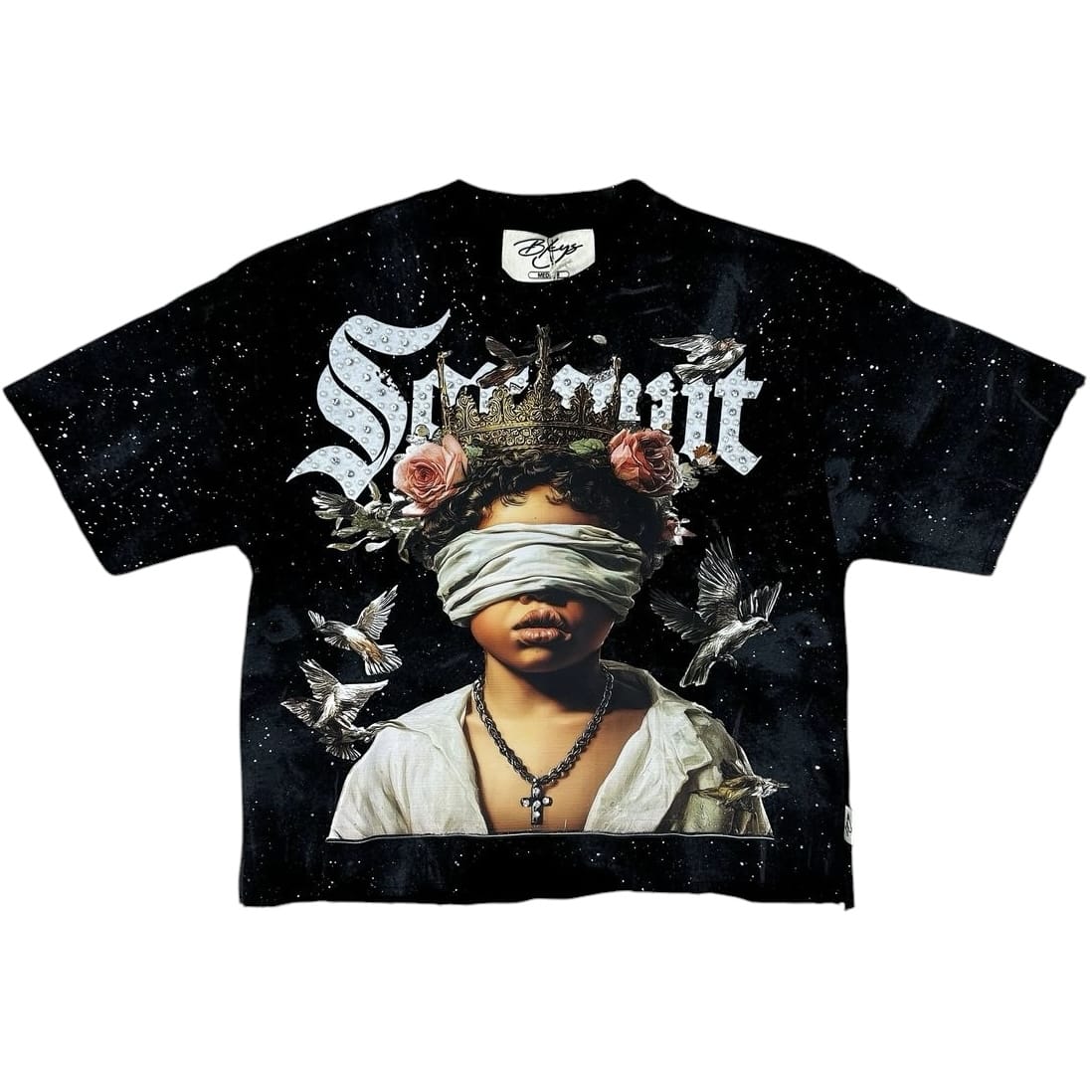 BKYS Heaven French Terry Cropped Tee (Black) T1463