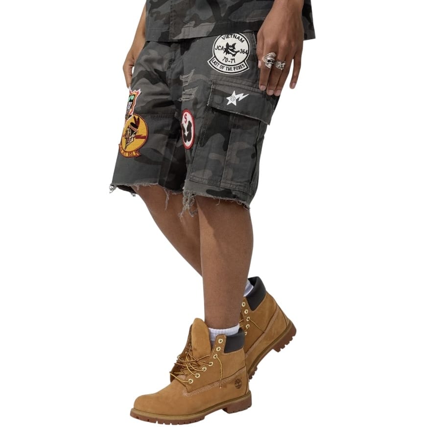 Jordan Craig Retro War Angel Cargo Shorts (Black Camo) JB4437C