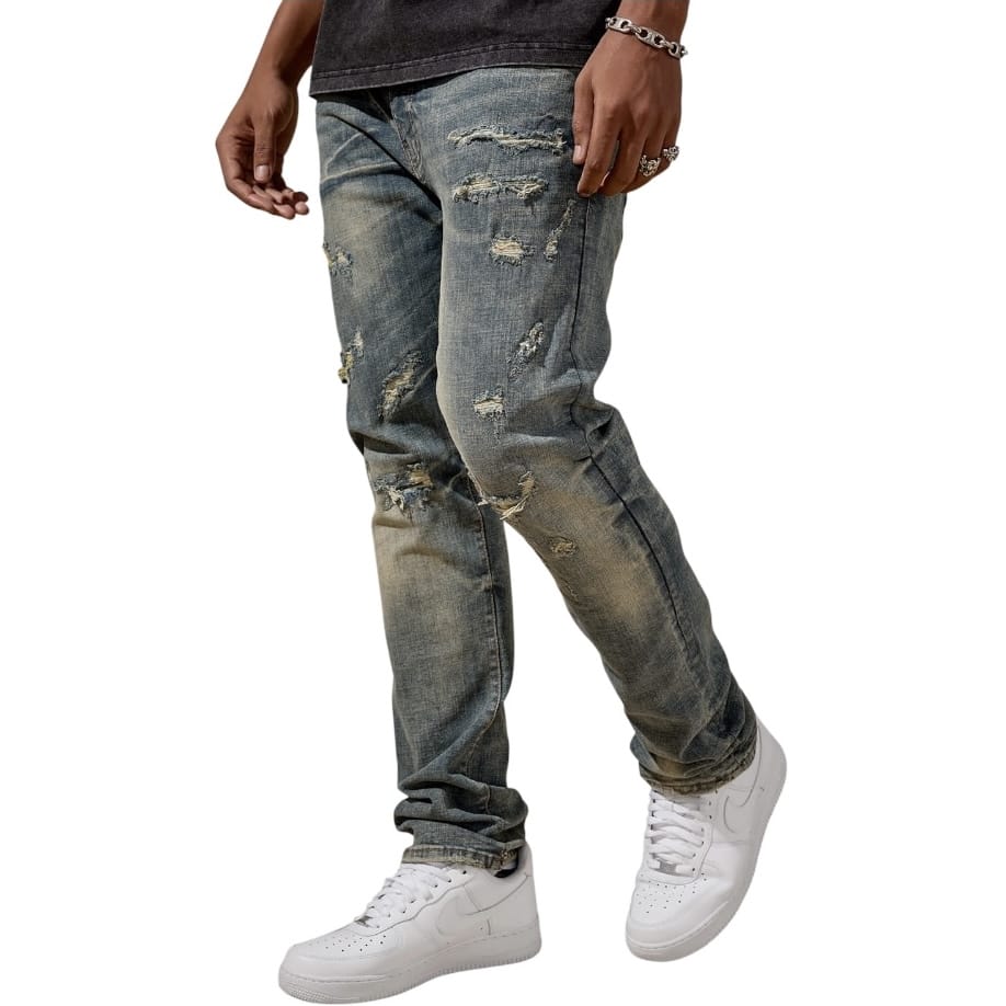Jordan Craig Collins Straight Fit Geostorm Denim (Desert Blue) JC2400