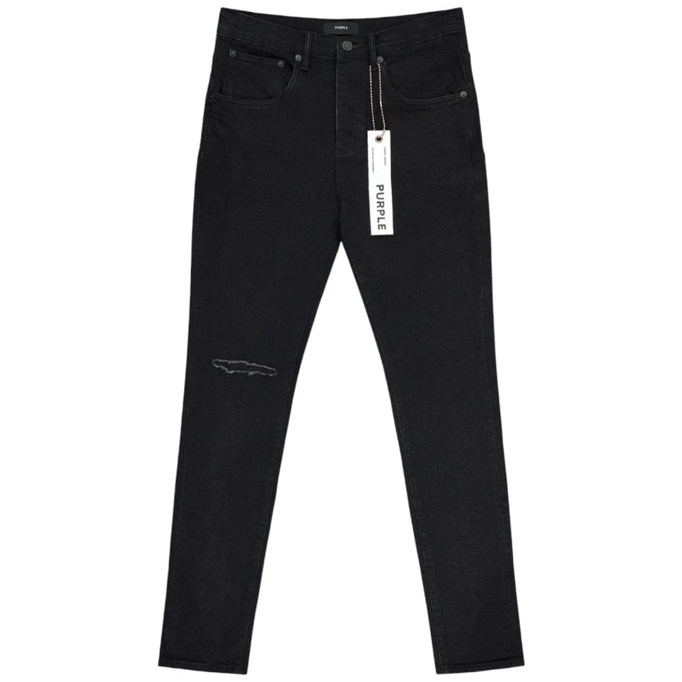 Purple Brand Knee Slit Rinse Slim Jean (Black Rinse) P002-NDBR825